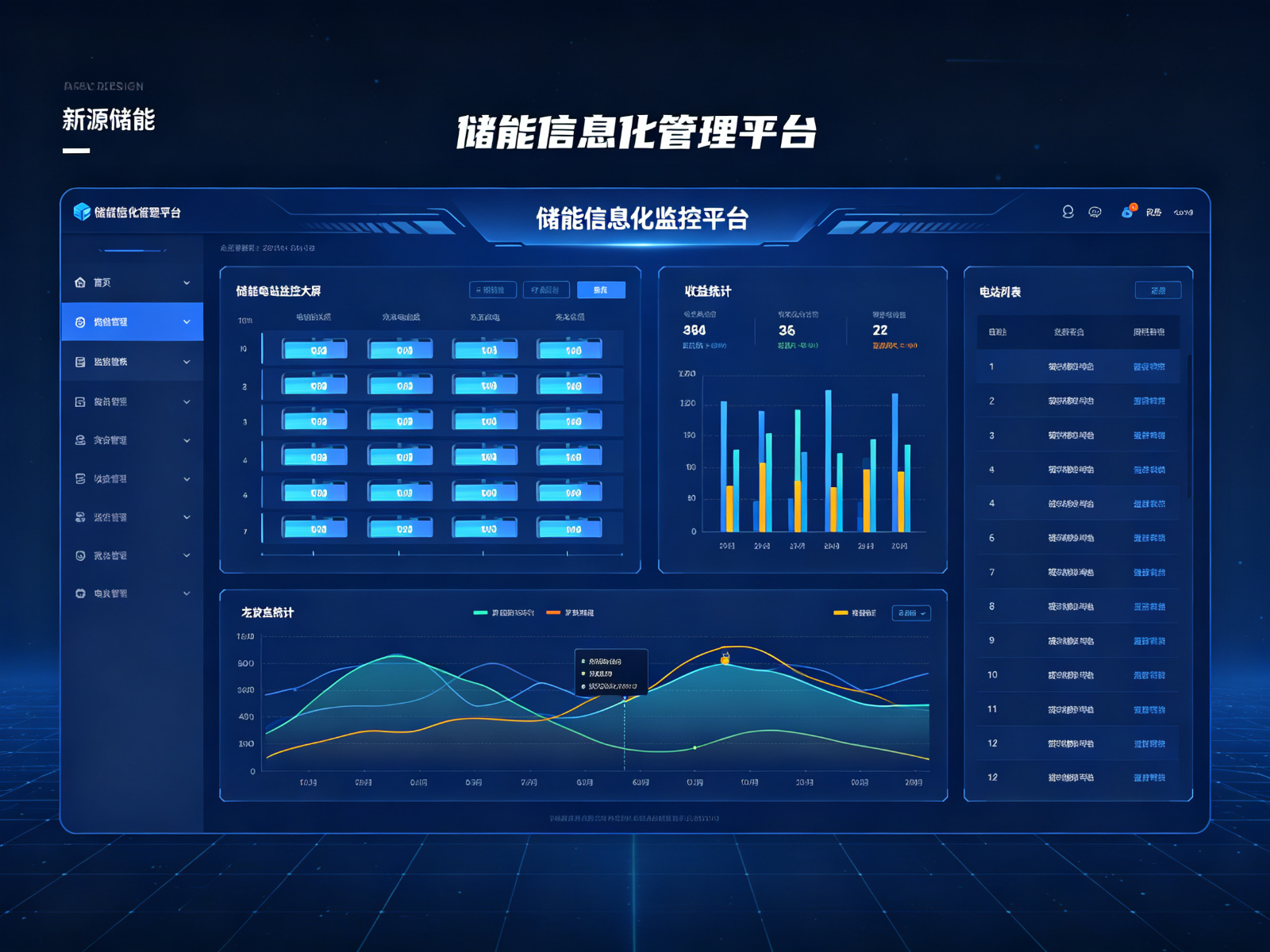 储能信息化综合服务平台界面